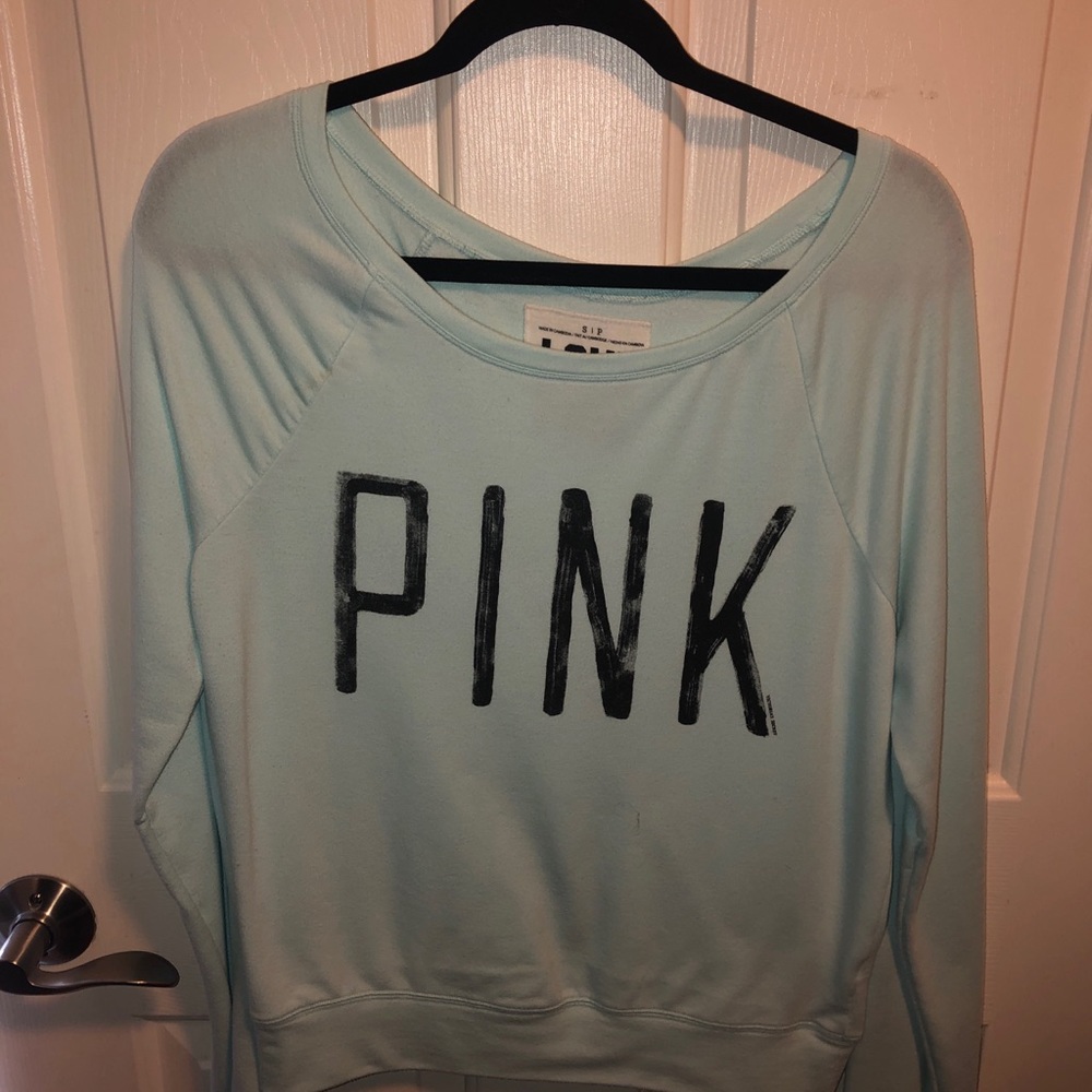 PINK teal long sleeve shirt